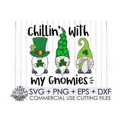 Chillin With My Gnomies Svg, Gnomies Clipart, Gnome Plaid Svg,  St Patricks Day Svg,Saint Patrick's Svg, Clover Svg