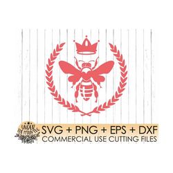 Bee SVG File / Queen Bee SVG File / Bee with Laurel Wreath SVG / Animal Svg file / Cricut, Silhouette Cut Files, Svg, Ep