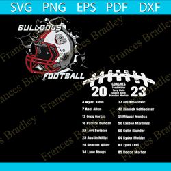 Georgia Bulldog Football Helmet NCAA 2023 SVG Cricut File