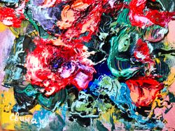 Bright Poppies Impasto Oil Painting Flowers Original Artist Svinar Oksana