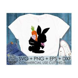 Bunny in basket with carrots, Easter rabbit, bunny SVG, carrot svg easter day /Clipart, Cut file, Cricut, Silhouette, PN