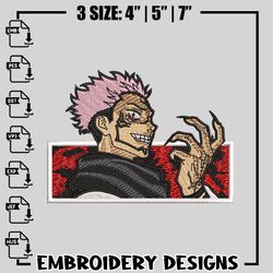 Sukuna anine embroidery design, jujutsu kaisen embroidery, logo design, anime design, anime shirt, Digital download