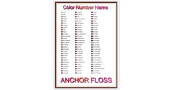 Anchor Thread List by Color, Number, Name - Cross Stitch Chart - Anchor Thread Charts - Inventory - Organizing - A4