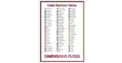 Dimensions Thread List by Color, Number, Name - Cross Stitch Chart - Dimensions Thread Charts - Inventory - Organizing