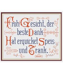 German Household Items - Cross Stitch Pattern - German Household Mottos - Antique Sampler PDF Counted Vintage Pattern