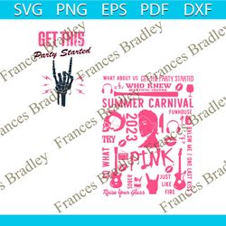 Skeleton Pink Tour Get This Party Started SVG File For Cricut