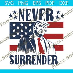 vintage american flag never surrender donald trump svg