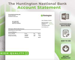 Huntington Bank Statement Template Editable