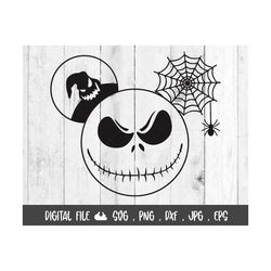 Oogie and Mickey Jack skellington SVG, jack skellington with Spider ear SVG, Nightmare Before Christmas SVG for cricut-C