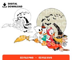 02 Clipart - Bundle Layered Svg, Huey Dewey and Louie Halloween Svg, Digital Download, Clipart, PNG, SVG, Cricut