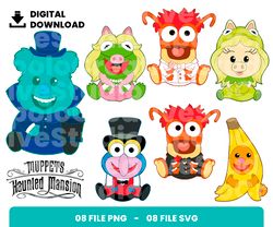 Bundle Layered Svg, Muppets Haunted Mansion Svg, Halloween Svg, Muppets Svg, Digital Download, Clipart, PNG, SVG, Cricut