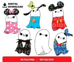 Bundle Layered Svg, Mickey Ghost Svg, Halloween Svg, Digital Download, Clipart, PNG, SVG, Cricut