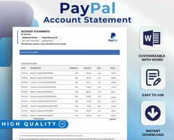 Paypal Bank Statement Template Editable