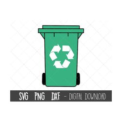 Recycle svg, wheelie bin svg, trash can svg, garbage can png, recycle bin svg, recycle bin outline, recycle cricut silho
