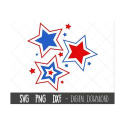 Star svg, USA star svg, red white and blue star png, 4th of july svg, american star cut file, patriotic star cricut silh