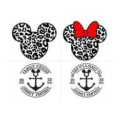 family cruise logo svg,oh ship its a family trip, leopard mouse pattern, tiger silhouette cameo vinyl decal party stenci
