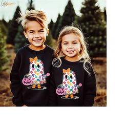 cute girl ghost sweatshirt, halloween sweat, halloween gifts for girls, halloween gift for toddler, halloween sweater fo
