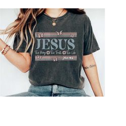 Jesus UNISEX Comfort Color Shirt, Jesus Gift, Religious Tshirt, Religious T-shirt, Christian Rainbow Shirt for Her, Chri