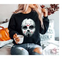 Jason Voorhees Mask Sweatshirt, Friday The 13th Hoodie, Halloween Horror Movie Sweatshirt, Vintage Freddy Sweatshirt, Ho