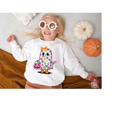 Halloween Ghost Sweatshirt, Cute Ghost Hoodie,  Pumpkin Ghosts, Halloween Matching, Girls Halloween Costume, Halloween F