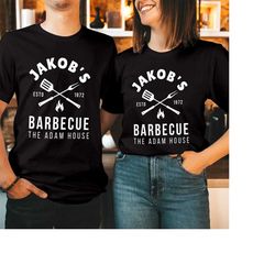 PERSONALISED Barbecue Fathers Day T-Shirt Est 2022 Anniversary Birthday Cool Gift for Him Dad Daddy Papa Grandad Husband