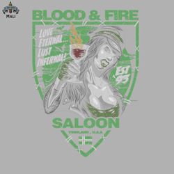 BLOOD  FIRE SALOON Sublimation PNG Download