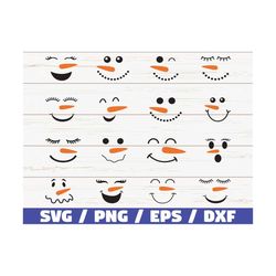 Snowman faces SVG / Snowman SVG / Christmas SVG / Winter / Cricut / Printable / Cut file / Decal / Vector