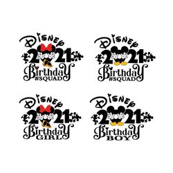 Birthday Boy Girl Squad 2021 Svg/Inspired Mouse Ears Cutting Files  Svg, Esp, Dxf, Png, Formats Cricut Silhouette