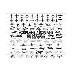 Airplane Svg/ Biplane SVG/ War plane SVG/Military plane/ Airplane Clipart/ Biplane / Aeroplane/ Silhouette/ SVG Files fo
