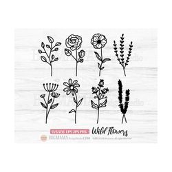 Wildflower SVG,Wildflower svg bundle,T-shirt,Floral,Rose,Daisy,Vector,Graphic,Cricut,Silhouette,Commercial use,Instant d