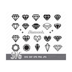 Diamond SVG,DXF,Jewel svg,jewelry,Cricut,Silhouette,Wedding,Graphic,Vector,Commercial use,Digital,Instant download_CF9