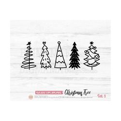 Christmas Tree SVG,Pine Tree,Svg bundle,Hand Drawn,Xmas,DXF,Shirt,Vinyl,PNG,Cut File,Cricut,Silhouette,Commercial use,In
