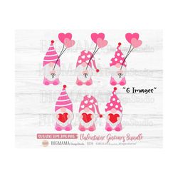 Valentine Gnomes Svg Bundle,Gnome With Heart Balloon,Love,DXF,PNG,Clipart,Mug,layered,Vinyl,Cut,Cricut,Silhouette,Instan