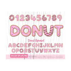 Donut Alphabet SVG,Numbers,Letters,Bundle,Sweets,Birthday,PNG,Layered,Cake,Tshirt,PNG,Clipart,Font,Cricut,Silhouette,Ins
