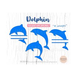 Dolphin SVG Bundle,Sea Animal,Beach,DXF,Monogram Frame,Name,Cut File,Fish,Vinyl,Personalized,Cricut,Silhouette,PNG,Insta