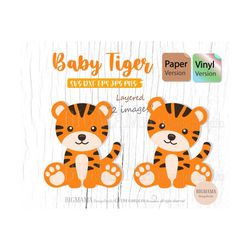Baby Tiger SVG,Cricut,Cut File,Layered,DXF,Tiger Svg File,Safari,Jungle,Animal Svg,Tiger Svg For CriCut,Silhouette,Insta