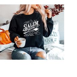 Salem Broom Co Sweatshirt, Halloween Outfit, Witch Sweatshirt, Salem Sweatshirt, Witchy Clothing, Halloween Gift Tee