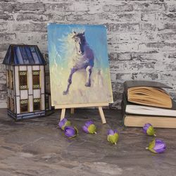 Original oil painting Running Horse..