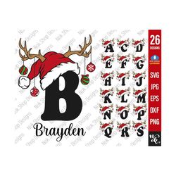 Christmas alphabet SVG Bundle, A-Z Letters svg for Cricut, Silhouette Cameo, png Sublimation, personalize Christmas gift