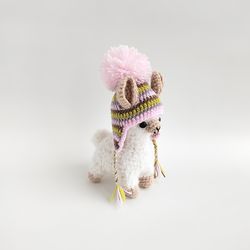 Llama in a cap crochet toy gift llama lovers and children alpaca toy