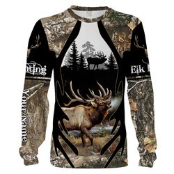 Elk Hunting Camo Custom Name 3D Full Printing Shirts, Hoodie &8211 Personalized Hunting Gifts Chipteeamz FSD1812
