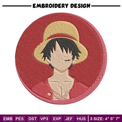 Luffy circle embroidery design, One piece embroidery, Anime design, Embroidery file, Embroidery shirt, Digital download