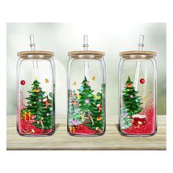 Christmas Trees Libbey Glass Png Sublimation Design, 16oz Libbey Glass Png, Christmas Libbey Glass Png, Merry Christmas