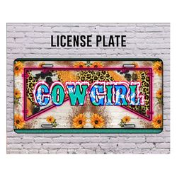 Cowgirl License Plate Png, Cowgirl Png File, Western License Plate Template Png, Cowhide License Plate Template Download