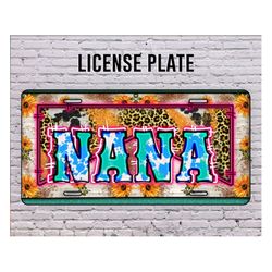 Western Nana License Plate Png, Western Design Png, Nana License Plate Template PNG, Cowhide License Plate Template Down