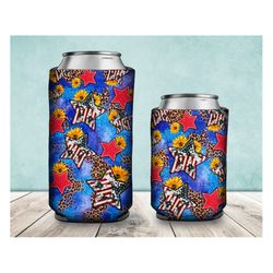 American Star Can Cooler PNG, Star Can Cooler PNG Sublimation Design, 12 oz. Can Cooler Template, Can Cooler PNG, 15oz C
