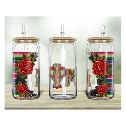 Guadeloupe Mama Roses 16oz Libbey Glass Png, Tumbler Sublimation Design - Design Digital Download PNG
