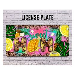 Sweet Mom License Plate, Summer Design License Plate, Mom Design License Plate, Lemon Png, Summer Png, Digital Download