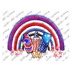 American Flag Ice Cream Rainbow Png, Ice Cream Rainbow Png, American Rainbow Png, 4th of July, American Flag, Patriotic