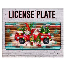 Christmas Truck Gnomes License Plate Sublimation Design,Christmas Truck Png,Christmas Gnome Png,Christmas License Plate